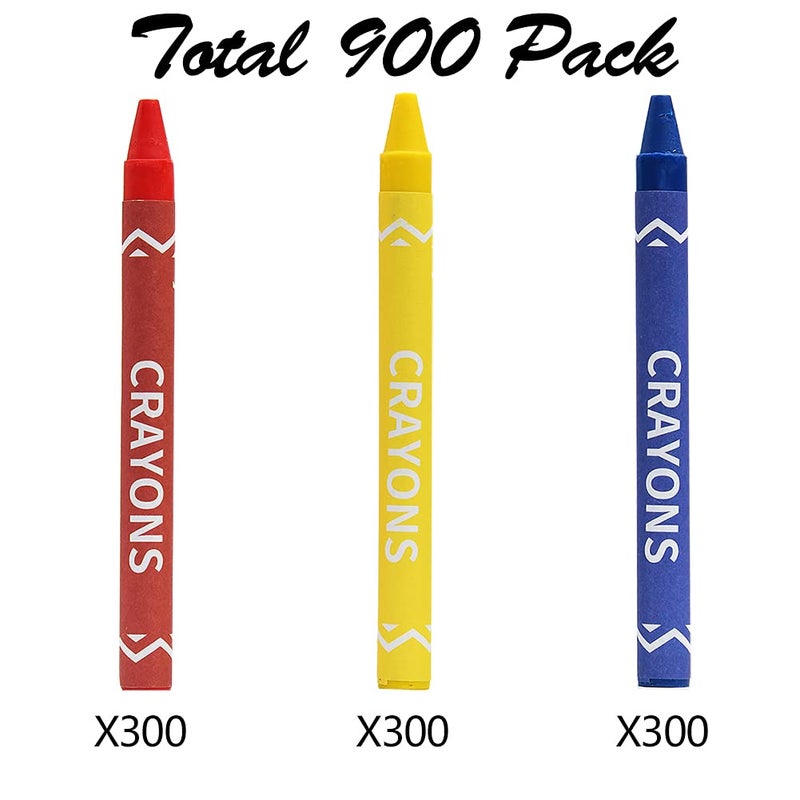 Madisi Crayons Bulk Pack, Regular Size, 3 Colors, 300 Packs, 900 Count - Image 3